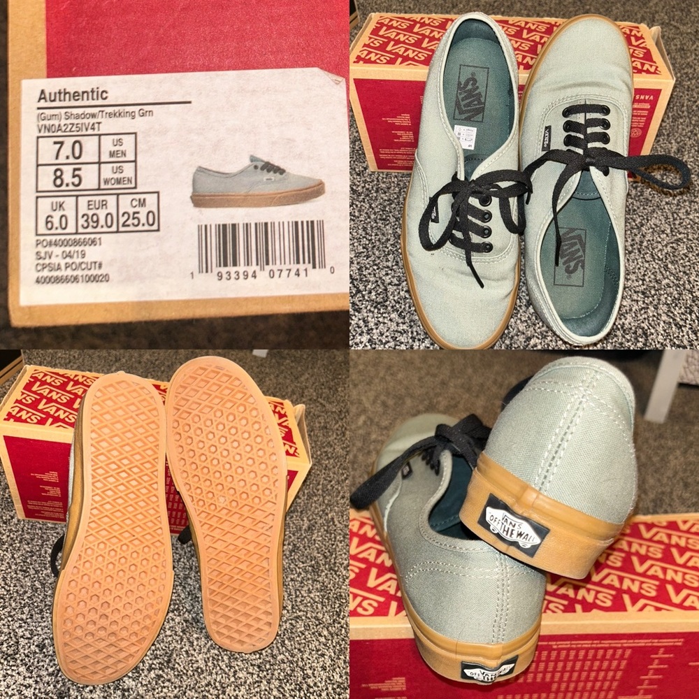 Vans Authentic (Gum) Shadow/Trekking Green
Low Top Sneaker Unisex Size 8.5 Women